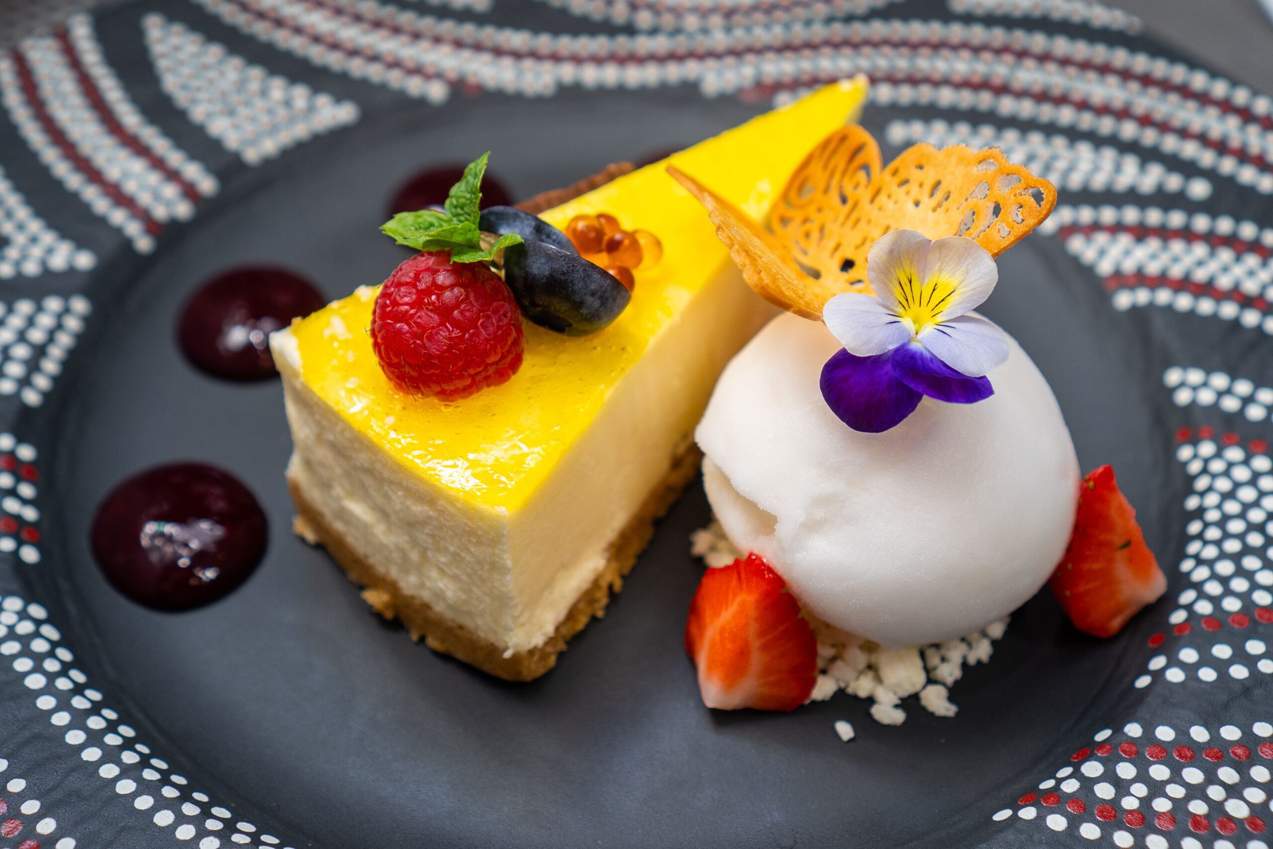 Lemon Cheese cake with Lemon Sorbet